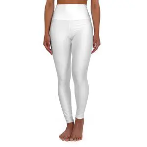 Women's High Waisted Yoga Leggings (White)